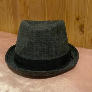 Original Penguin Charcoal Gray and Black Fedora Hat